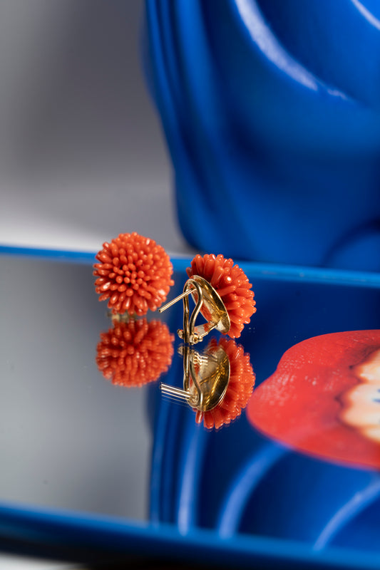 ORECCHINI CESPUGLI LOBO ARGENTO E CORALLO