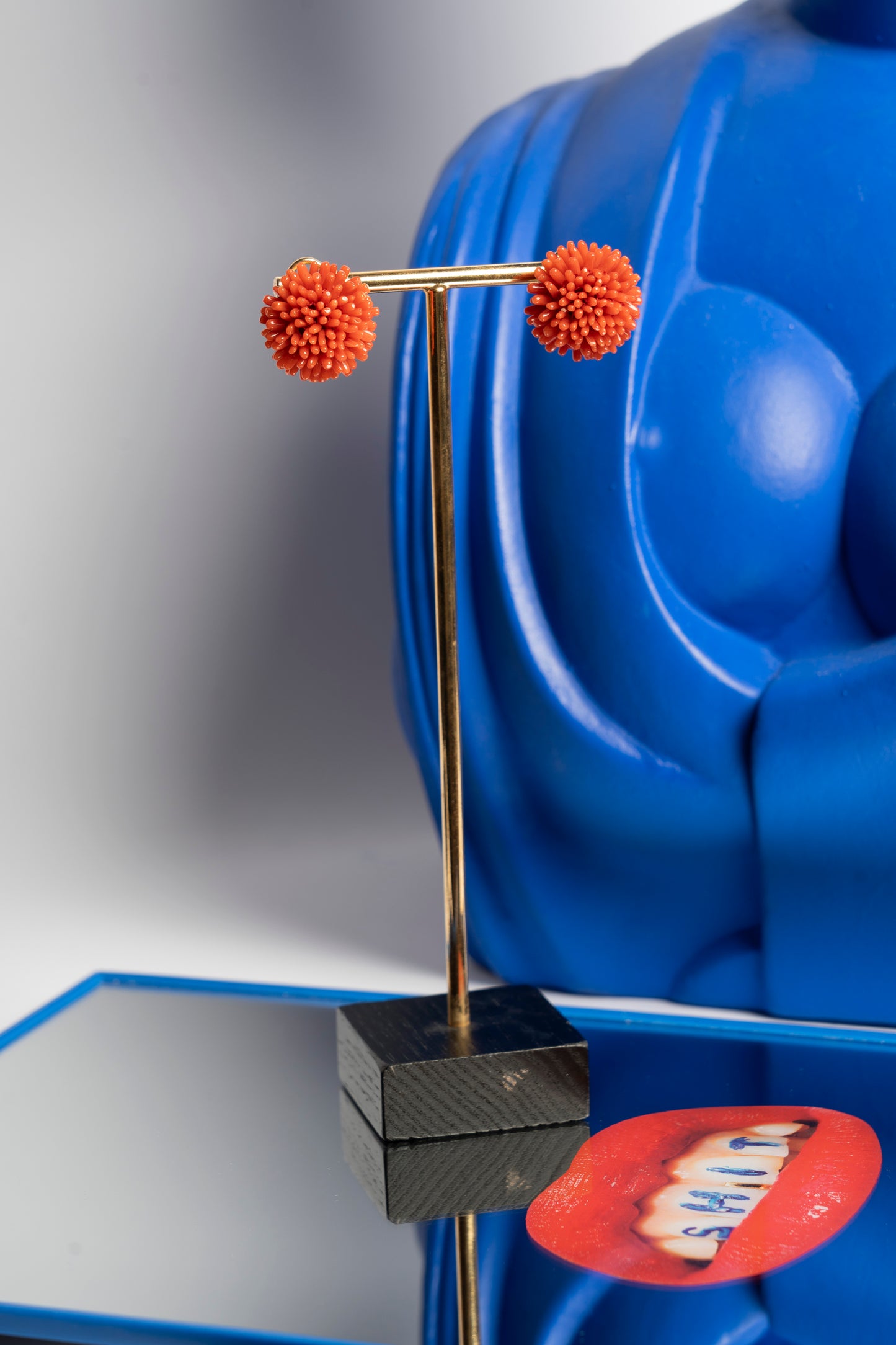 ORECCHINI CESPUGLI LOBO ARGENTO E CORALLO