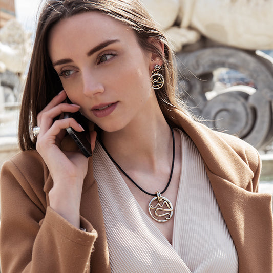 COLLANA GOLFO VESUVIO ARGENTO E BRONZO