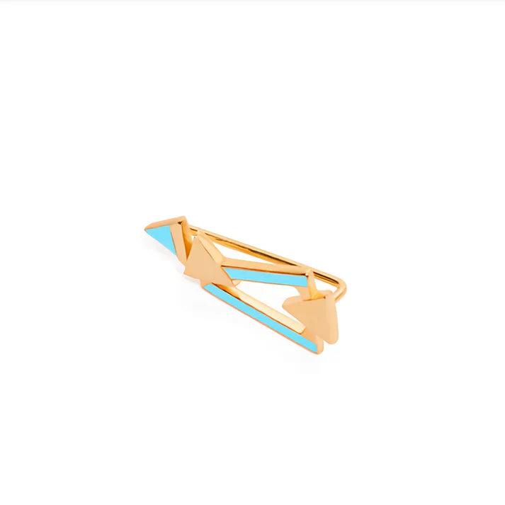 VALENTINA FERRAGNI - ORECCHINO MONO TIFFANY E ARGENTO DORATO