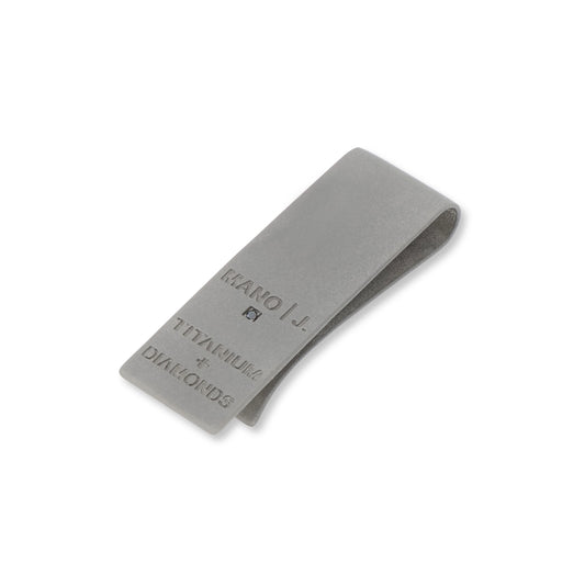 MANO J - FERMASOLDI IN TITANIO CON DIAMANTE BLACK DA 3 PUNTI