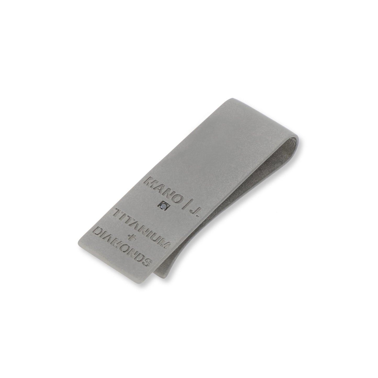 MANO J - FERMASOLDI IN TITANIO CON FILA DI DIAMANTI BLACK DA 3 PUNTI