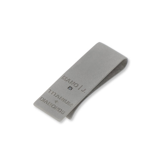 MANO J - FERMASOLDI IN TITANIO CON FILA DI DIAMANTI BLACK DA 3 PUNTI