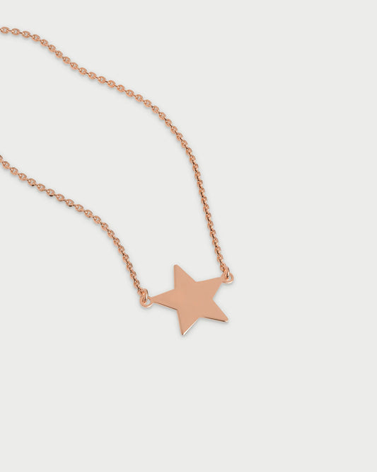 GIROCOLLO ARGENTO ROSE' CON STELLA A SPECCHIO