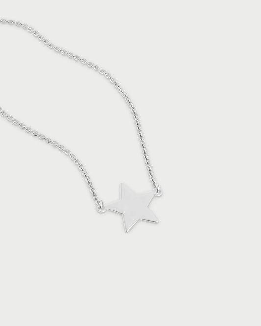 GIROCOLLO ARGENTO RODIO CON STELLA A SPECCHIO