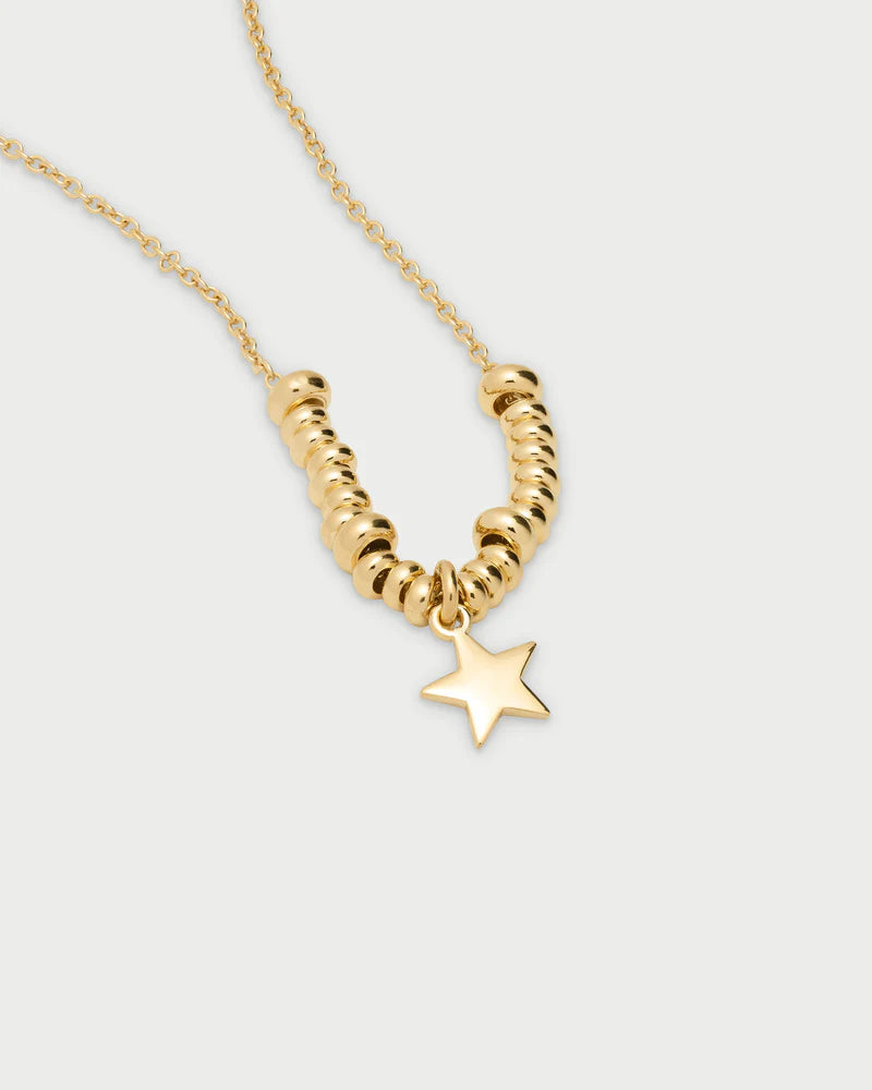 COLLANA GIROCOLLO ARGENTO DORATO SFERE E MICRO PENDENTE STELLA