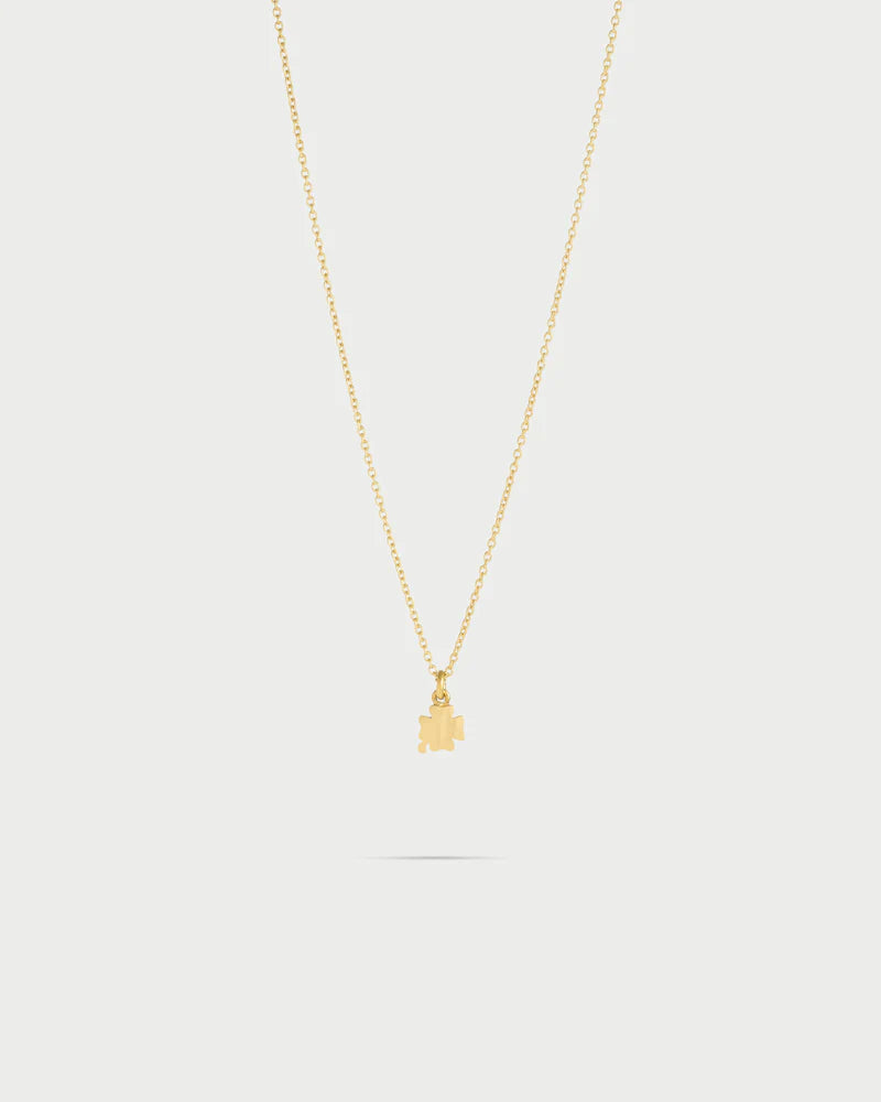 COLLANA GIROCOLLO ARGENTO DORATO PENDENTE QUADRIFOGLIO