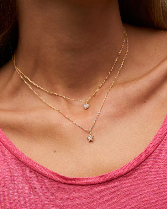 GIROCOLLO ROSE' CON CIONDOLO CUORE CON ZIRCONI