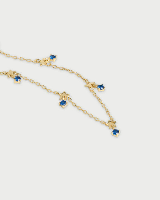 COLLANA GIROCOLLO CON 5 STELLE E ZIRCONI BLU