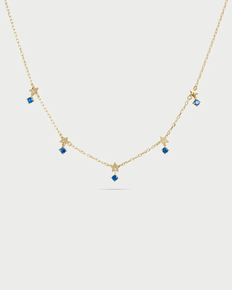 COLLANA GIROCOLLO CON 5 STELLE E ZIRCONI BLU