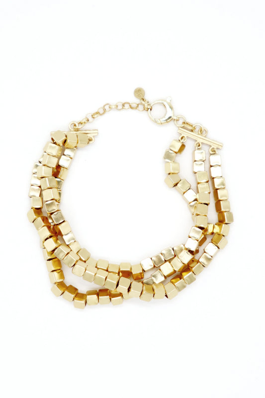 BRACCIALE MULTIFILI ARGENTO DORATO