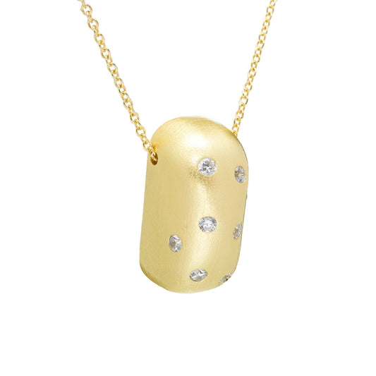 COLLANA CON CIONDOLO ARGENTO DORATO E ZIRCONI