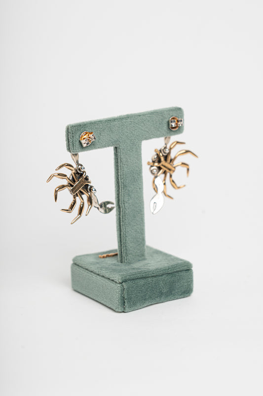 NEMORIS - ORECCHINI GRANCHI ARGENTO E BRONZO