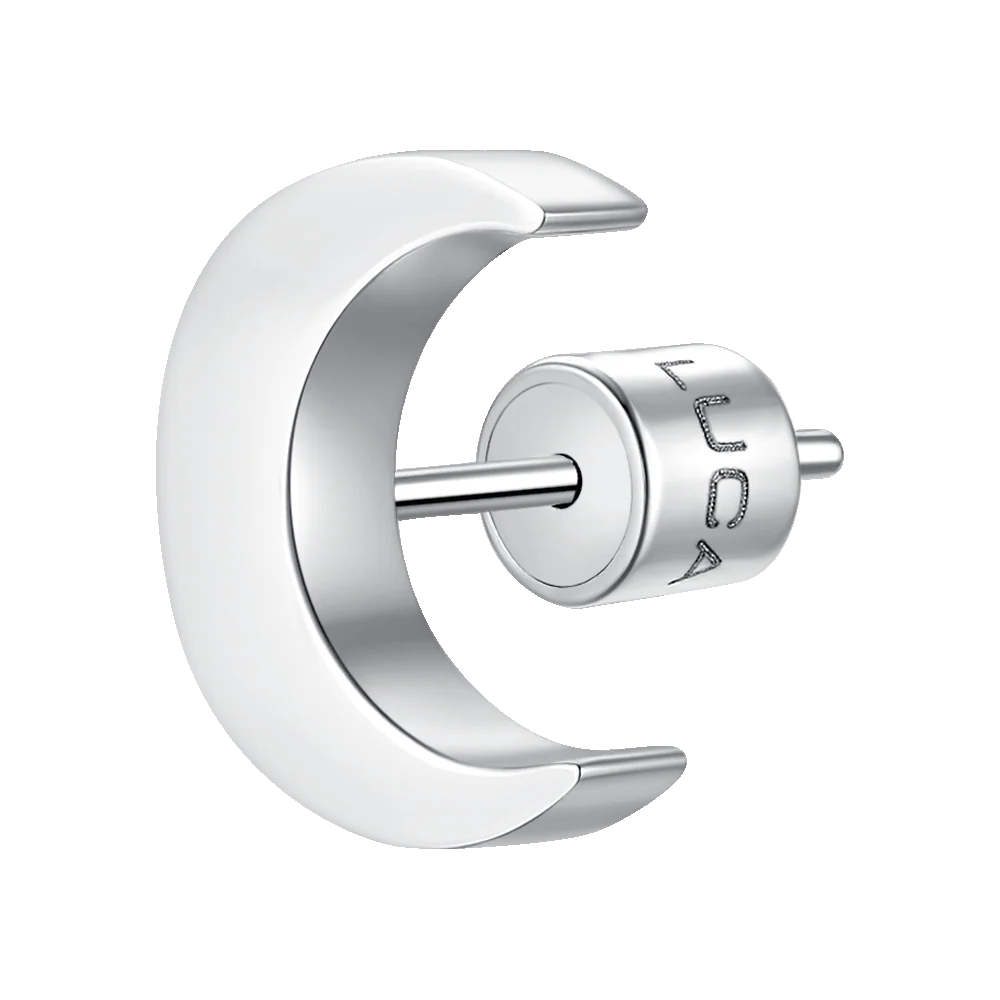 LUCA BARRA - MONO ORECCHINO DONNA IN ACCIAIO CON LUNA