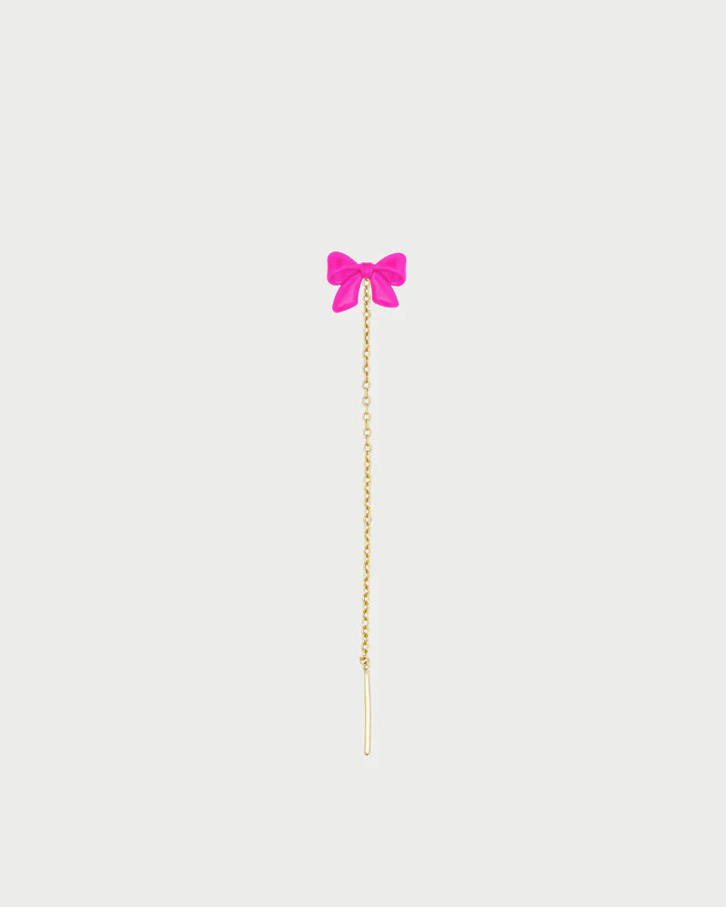 ORECCHINO PENDENTE MONO FIOCCO ARGENTO DORATO E SMALTO