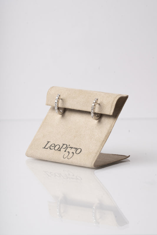 LEO PIZZO - ORECCHINI OVALI ORO BIANCO CONDIAMANTI