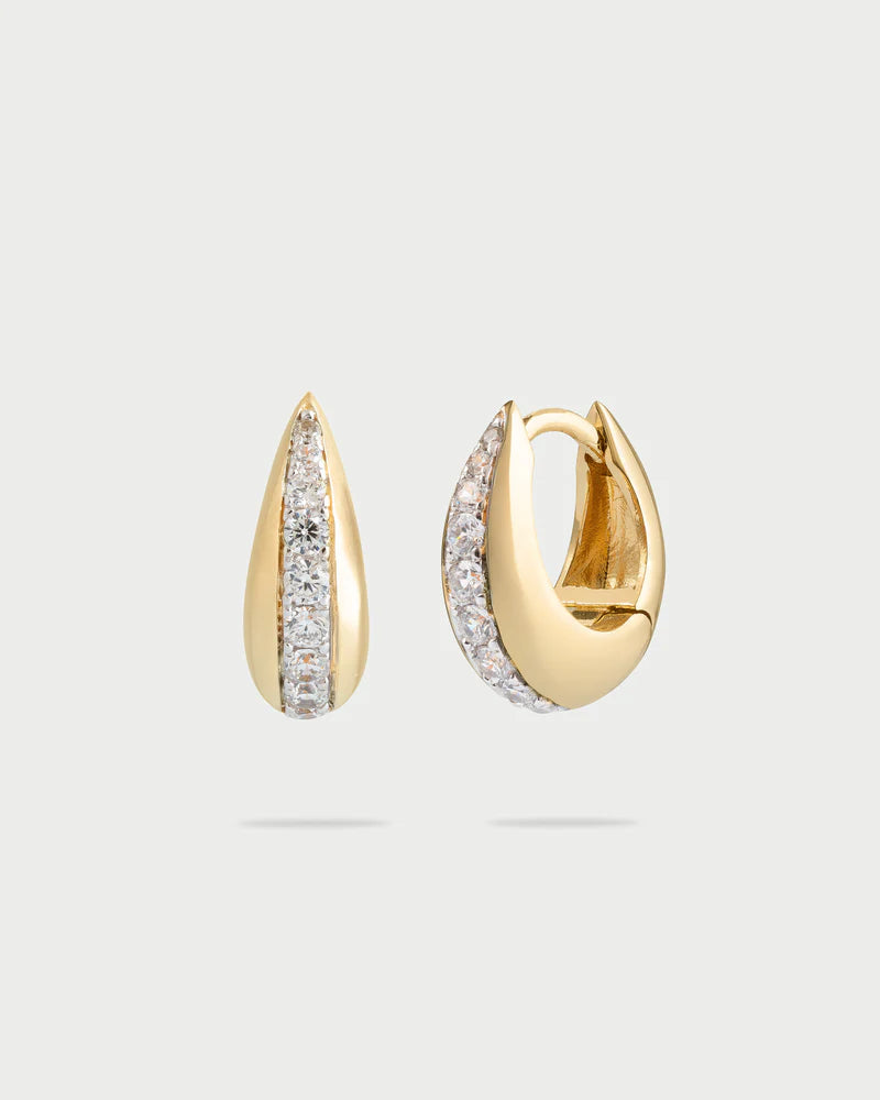 ORECCHINI GOCCIA ARGENTO DORATO CON ZIRCONI
