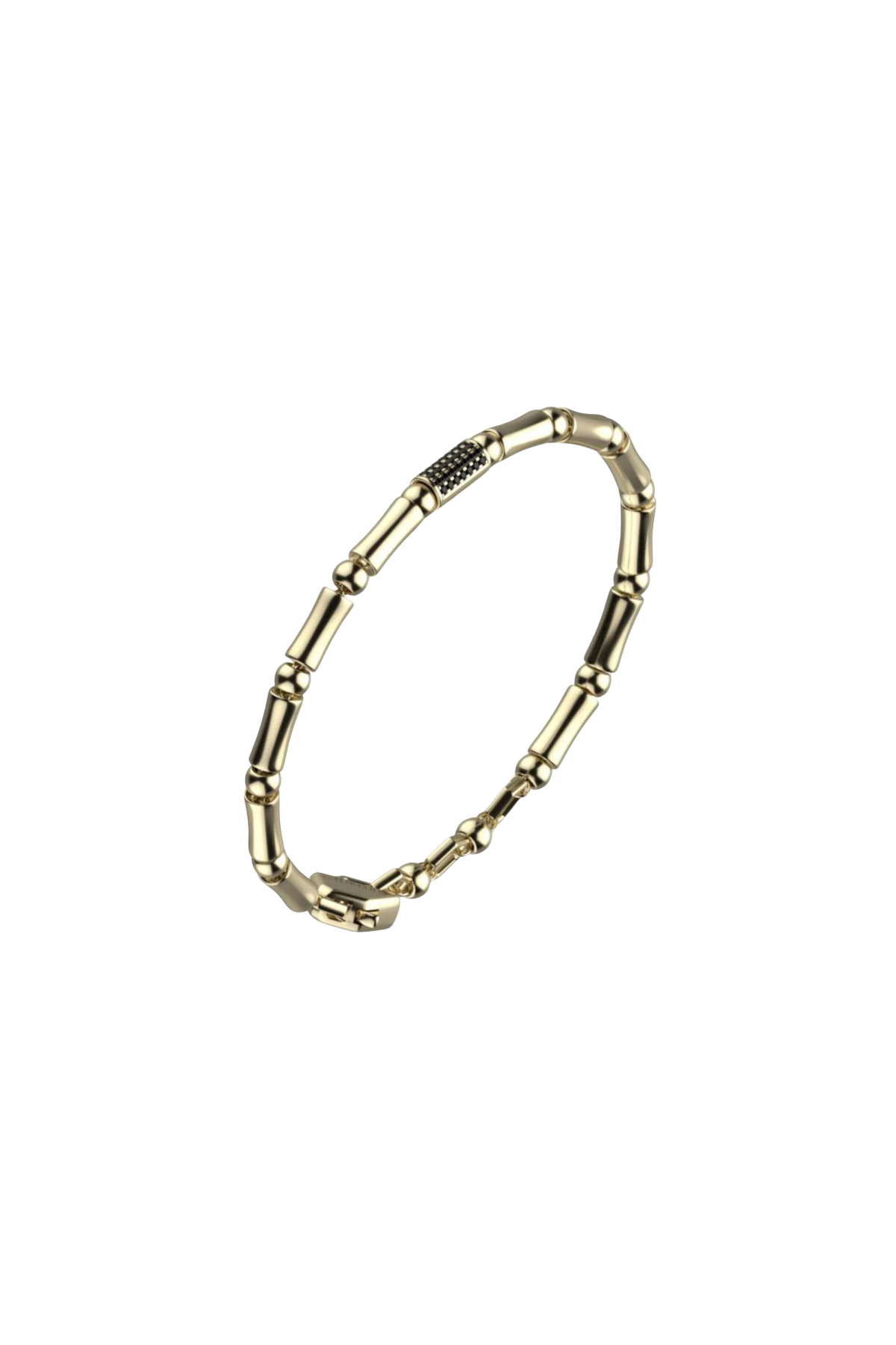 BIKKEMBERGS - BRACCIALE BAMBU IN ACCIAIO DORATO