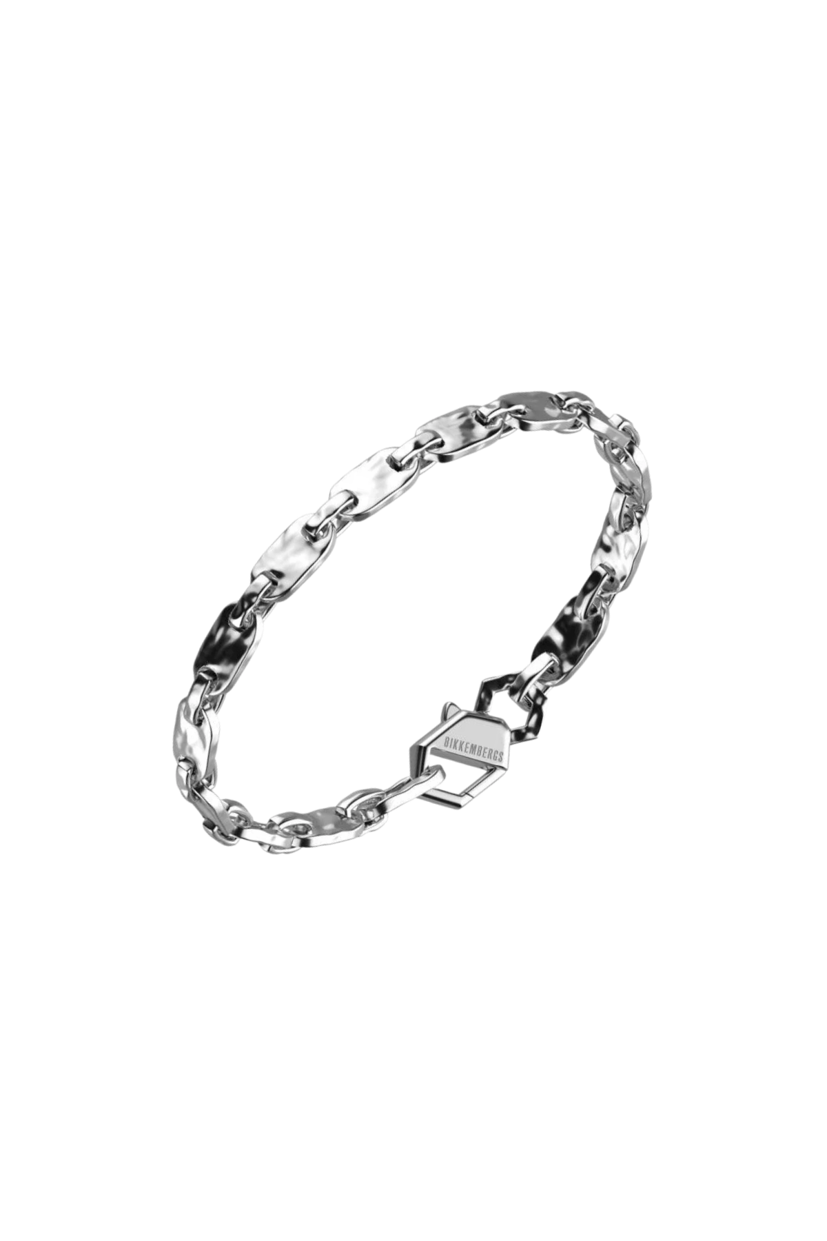 BIKKEMBERGS - BRACCIALE HAMMER IN ACCIAIO MARTELLATO
