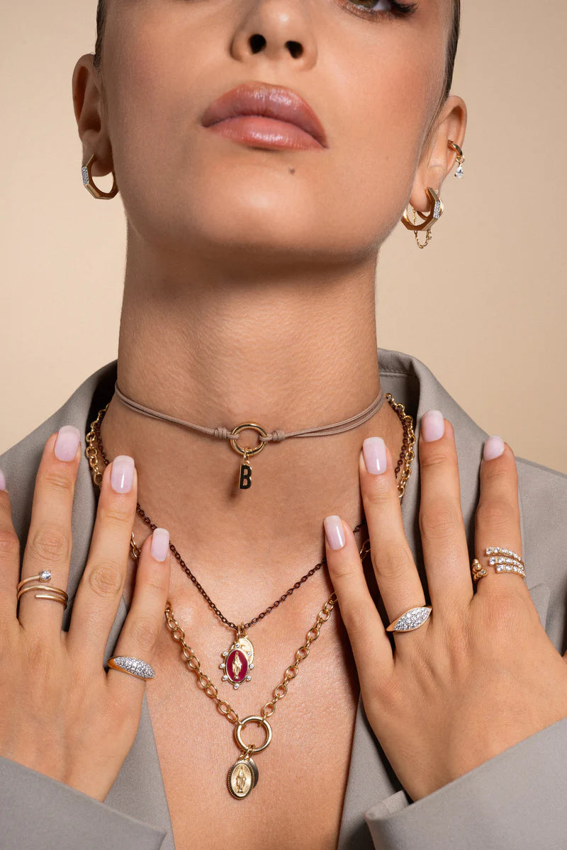CHARM BAR - CIONDOLO MADONNA SMALTO BURGUNDY