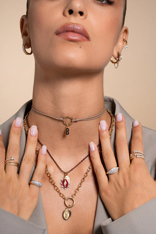 CHARM BAR - CIONDOLO MADONNA SMALTO BURGUNDY