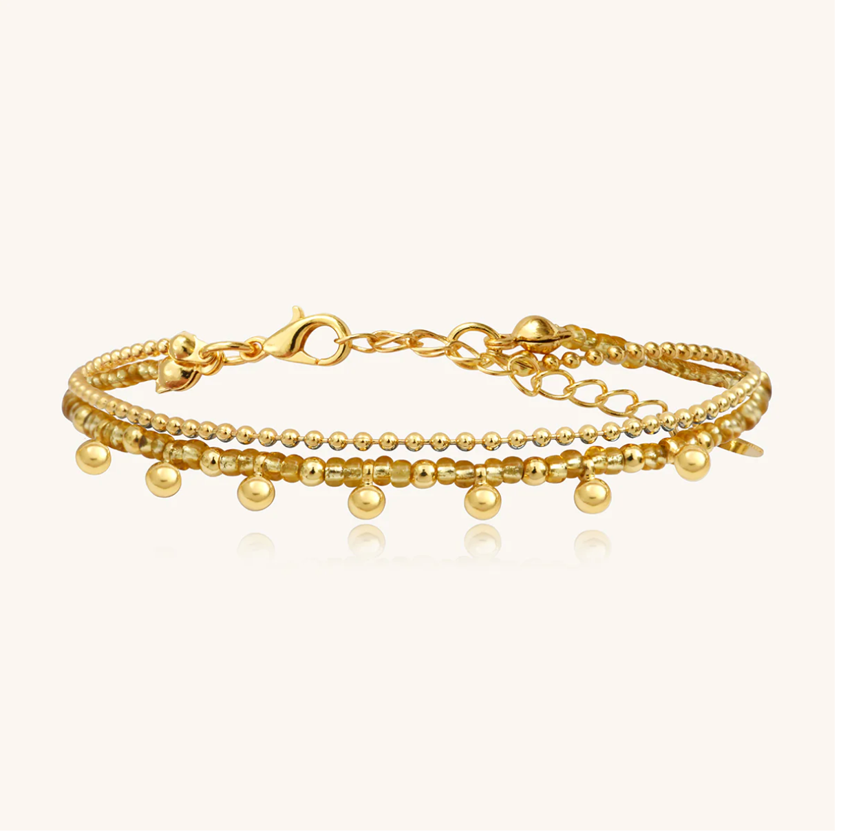 SANTIBE' - BRACCIALE DIVINE IN OTTONE E PERLINE DORATE