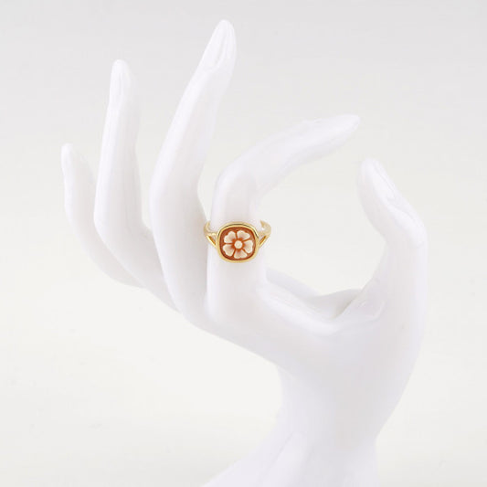 CAMEO ITALIANO - ANELLO CLASSICA CON CAMEO CON MARGHERITA