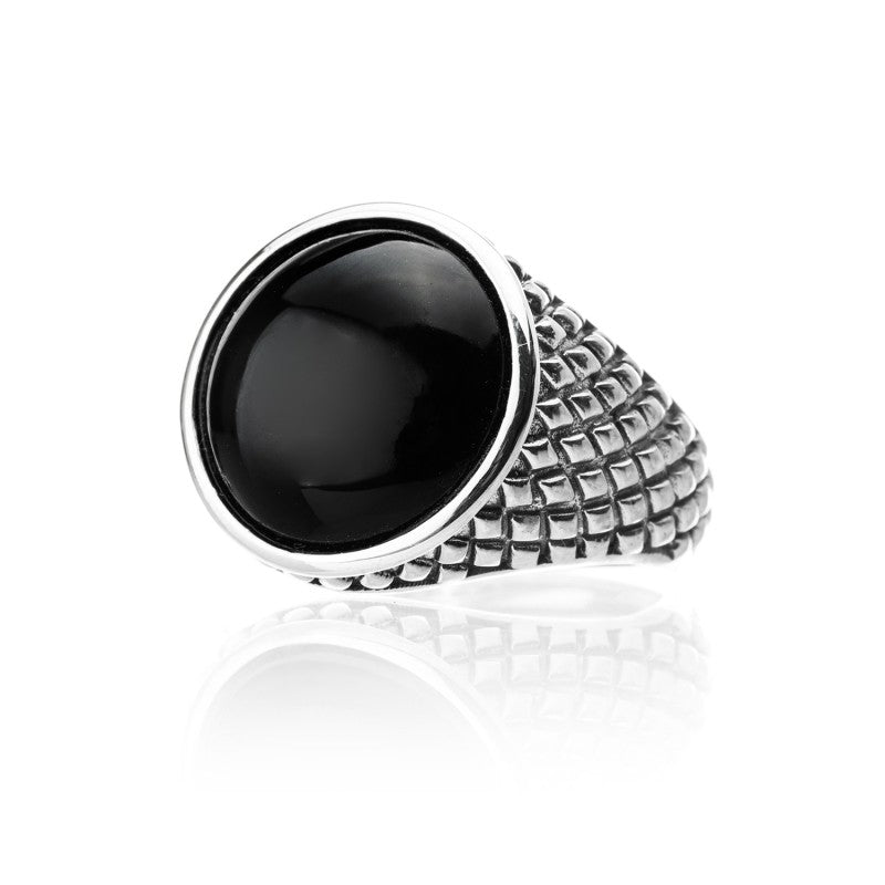 ANELLO BRUNITO FREEDOM CIRCLE PIETRA NERA