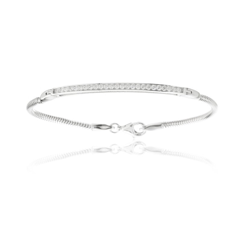 981 - BRACCIALE MOMENTIARGENTO E ZIRCONI BIANCHI