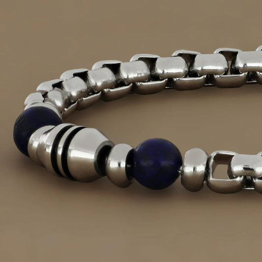 GOYATE' - BRACCIALE IN. ACCIAIO MAGIA VENEZIANA E SFERE IN LAPIS
