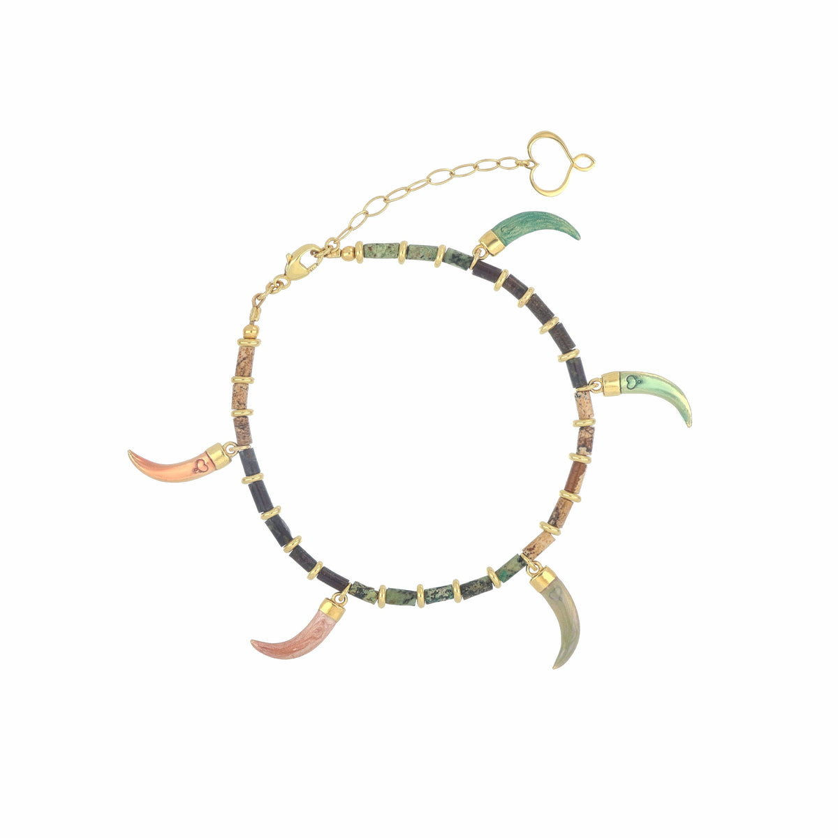 MAMAN ET SOPHIE - BRACCIALE TALISMANI CON 5 ZANNE SMALTATE