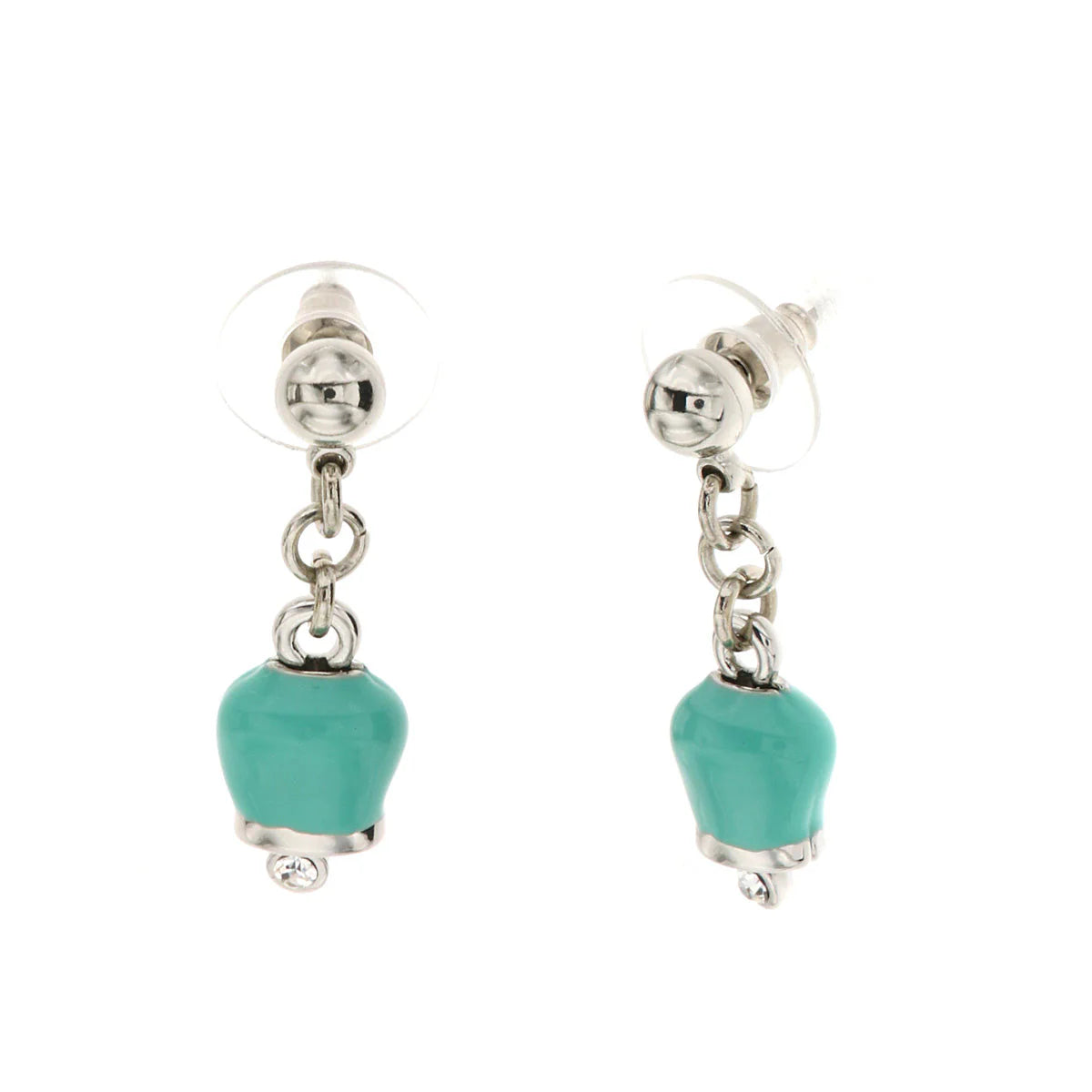 AMO CAPRI - ORECCHINI CON CAMPANELLE PENDENTI MINI SMALTO TIFFANY PUNTO LUCE