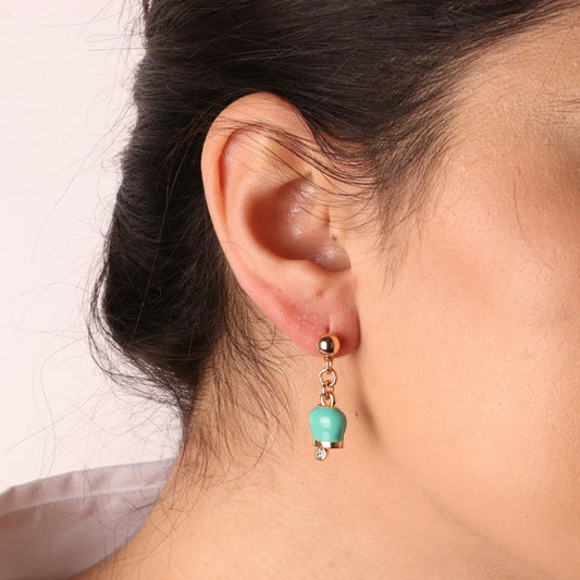 AMO CAPRI - ORECCHINI CON CAMPANELLE PENDENTI MINI SMALTO TIFFANY PUNTO LUCE