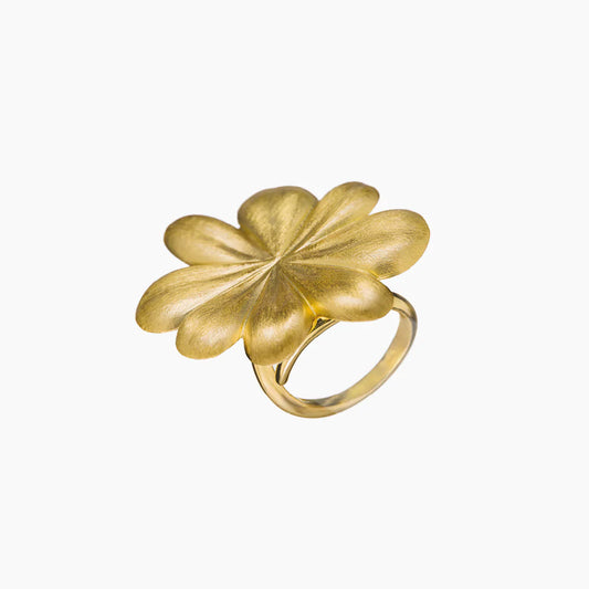 ANELLO FIORE ARGENTO DORATO