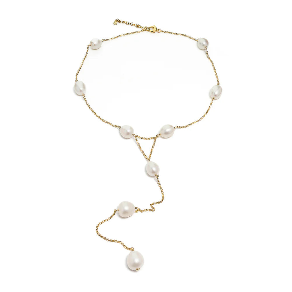 LDMO - COLLANA MADAME PERLE BAROCCHE E ARGENTO DORATO