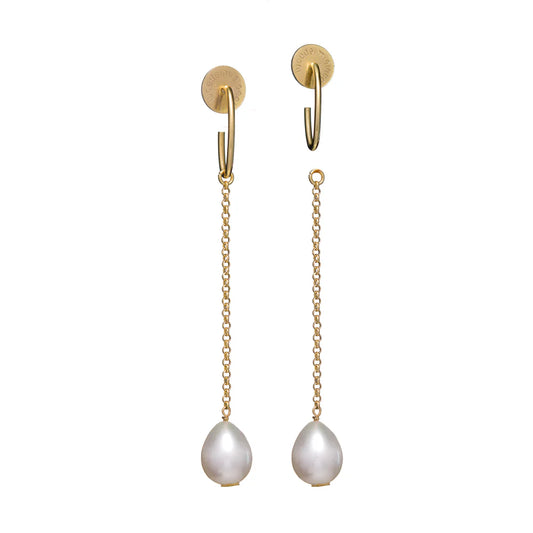 LDMO - ORECCHINI MADAME PERLE BAROCCHE E ARGENTO DORATO