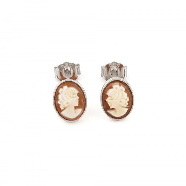 CAMEO ITALIANO - ORECCHINI COLIBRI COM CAMEO CON DEA