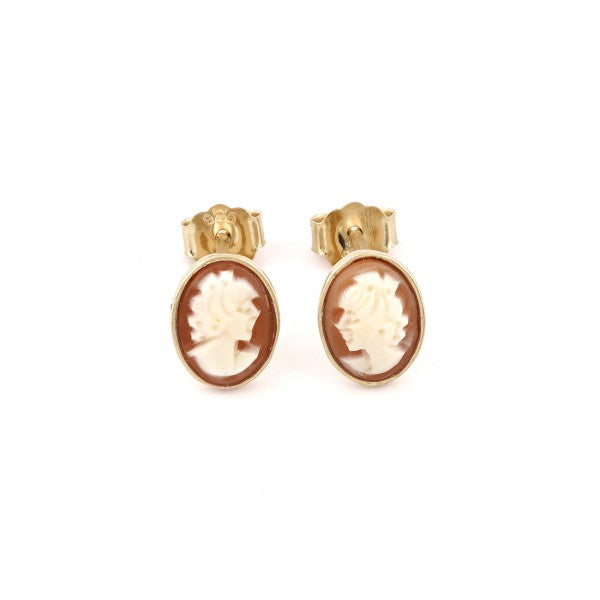 CAMEO ITALIANO - ORECCHINI COLIBRI CON CAMEO CON DEA
