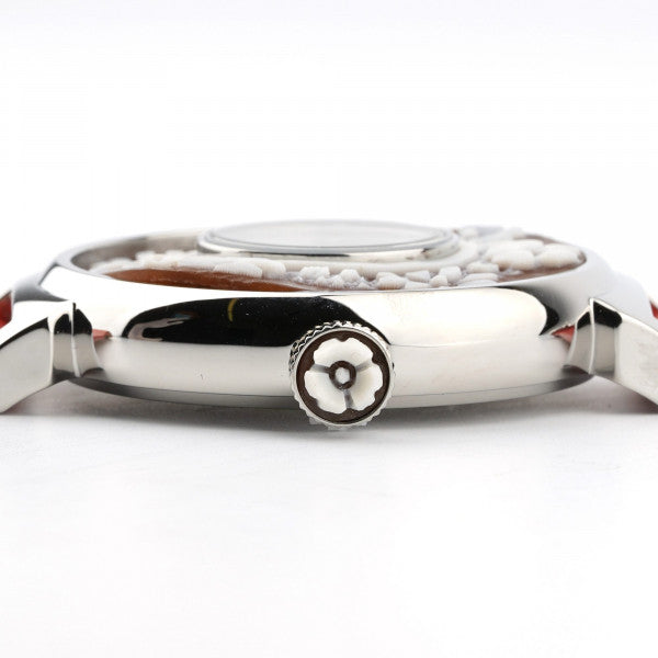 CAMEO ITALIANO - OROLOGIO PARTENOPE ACCIAIO RODIO CINTURINO MORO CAMEO MARGHERITE