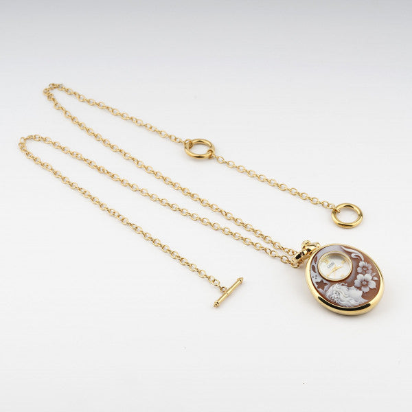 CAMEO ITALIANO - OROLOGIO PARTENOPE ACCIAIO DORATO TESTA E FIORI