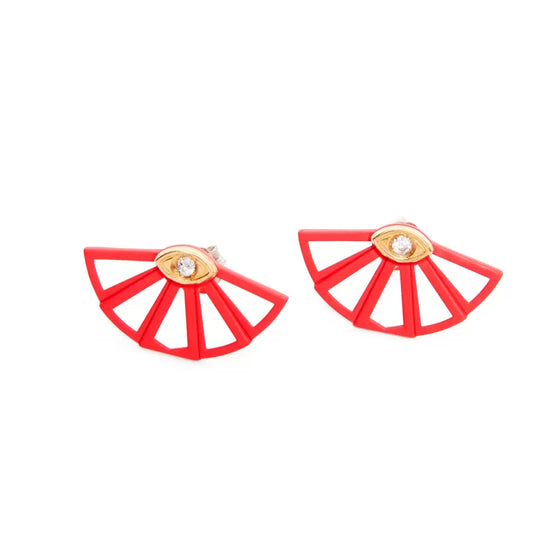 VALENTINA FERRAGNI - ORECCHINI VENTAGLIO COLOR RUBINO