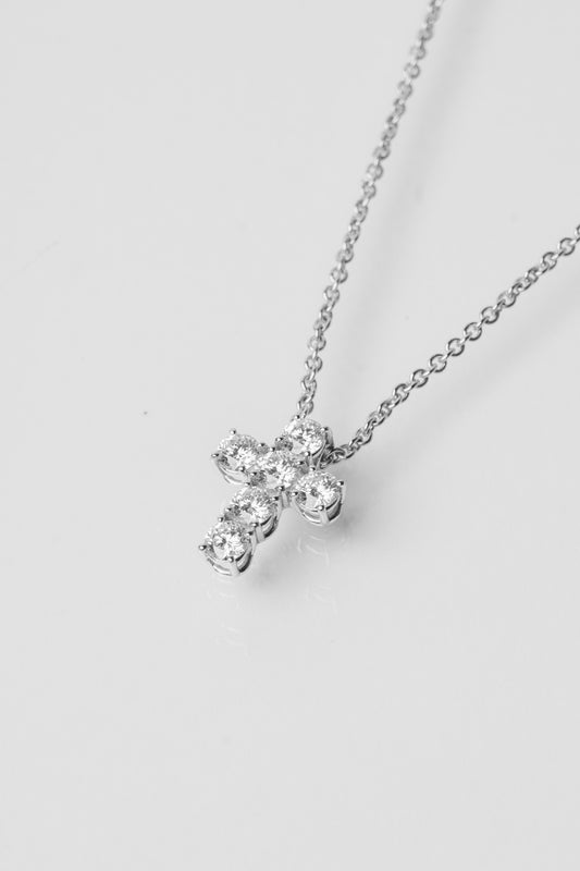 LEO PIZZO - COLLANA CROCE IN DIAMANTI E ORO BIANCO