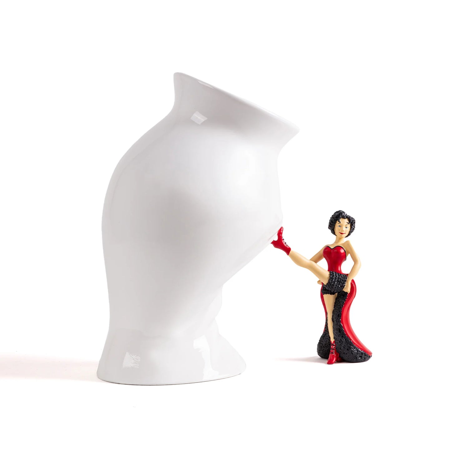 VASO CIRCUS BIANCO CON STATUETTA LUCY