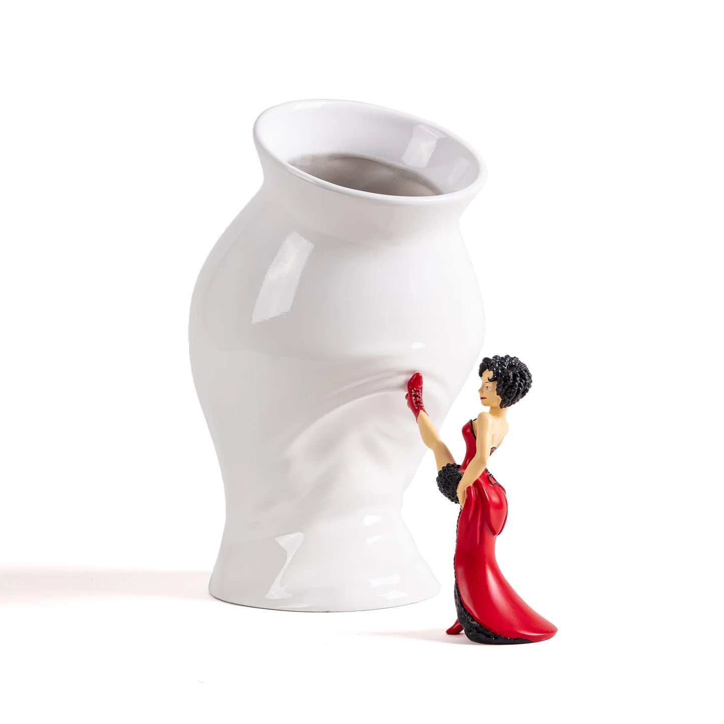 VASO CIRCUS BIANCO CON STATUETTA LUCY