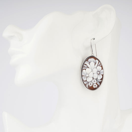 CAMEO ITALIANO - ORECCHINI ELYSEE INCISIONE BOUQUET