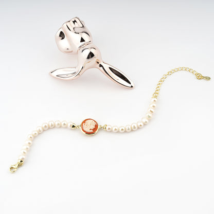 CAMEO ITALIANO - BRACCIALE BALLET CORNIOLA VOLTO DONNA
