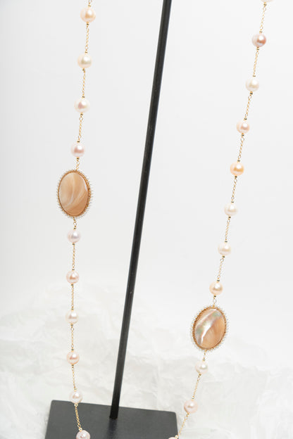 SICYLUI - COLLANA CON PERLE DI FIUME E MADREPERLA