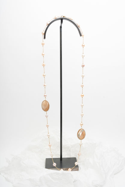 SICYLUI - COLLANA CON PERLE DI FIUME E MADREPERLA