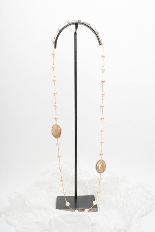 SICYLUI - COLLANA CON PERLE DI FIUME E MADREPERLA