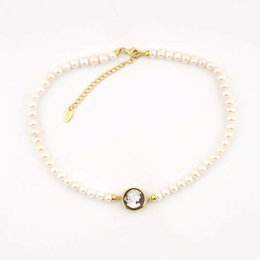 CAMEO ITALIANO - COLLANA BALLET VOLTO DONNA E PERLE